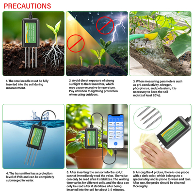 Smart 8-in-1 Soil NPK EC PH Temperature Moisture Sensor USB Multi-Parameter Analyzer For Precision Farming