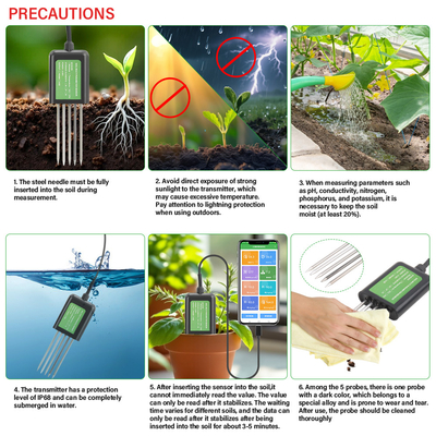 7-in-1 USB Soil Sensor Soil Tester Agriculture Soil EC PH NPK Nutrient Meter For Android