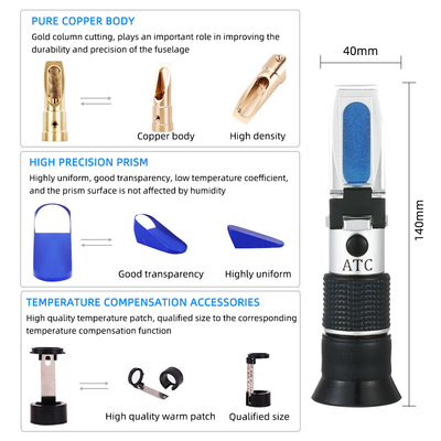 Handheld Optical Brix Refractometer 0-90 For Honey Fruit Juice Beverage Sugar Measurement