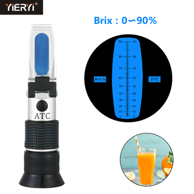 Handheld Optical Brix Refractometer 0-90 For Honey Fruit Juice Beverage Sugar Measurement