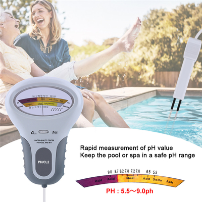 CL2 Tester 2 In 1 Water Quality PH & Chlorine PC-102 - Water Quality Testing Device for Swimming Pools & Aquariums
