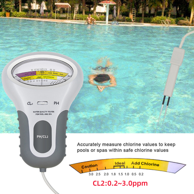 CL2 Tester 2 In 1 Water Quality PH & Chlorine PC-102 - Water Quality Testing Device for Swimming Pools & Aquariums