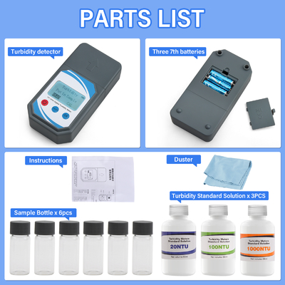 Portable Digital Turbidity Meter 0-1000 NTU ±0.8% Accuracy