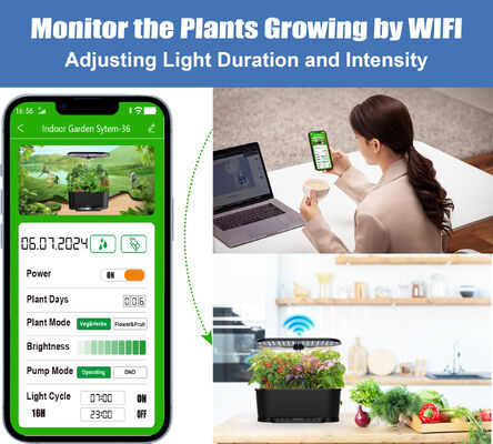15 Pods Smart Hydroponics System with Full-Spectrum LED and Smart Water Circulation for Indoor Plants