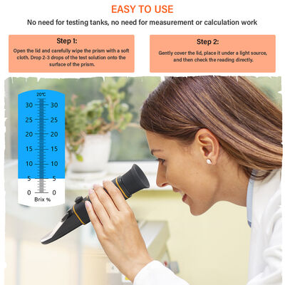 Yieryi Dual-Scale Brix 0-32% & SG 1.000-1.120 Refractometer with ATC and High-Quality Optical Glass Prism for Beer Brewing and Winemaking