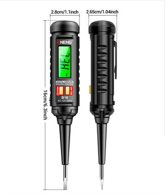 Digital Display Non Contact Voltage Detector with 12V to 300V Range, LCD Screen and Sound/Light Alarm