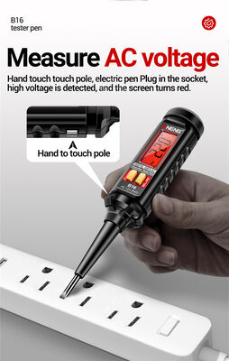 Digital Display Non Contact Voltage Detector with 12V to 300V Range, LCD Screen and Sound/Light Alarm