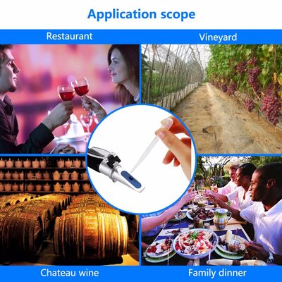 High Precision Handheld Refractometer and Alcohol Tester with 0-40%Brix, 0-25%Vol, and 0-22Baume Measurement Ranges