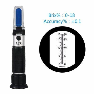 Handheld Brix Refractometer with 0-10% Brix Range and Automatic Temperature Compensation for Sugar Testing
