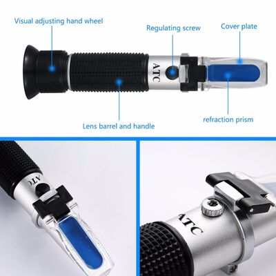 Handheld Brix Refractometer with 0-32% Brix Range and Automatic Temperature Compensation for Beer Wort SG Measurement