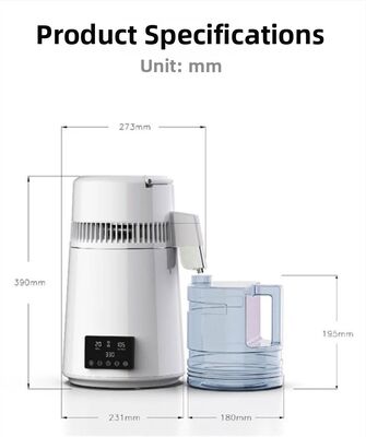 Fuyao K40107 750W 4L Capacity SUS304 Stainless Steel Distilled Water Machine for Home, Lab & Dental Use