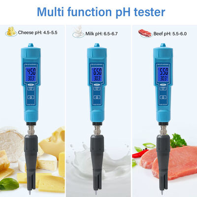 2 in 1 Digital pH Meter with LED Display and 0.01pH Accuracy for Skin Fruit Meat