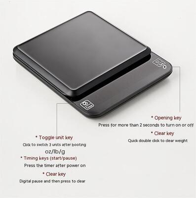 High Accuracy 0.1g LED Display Coffee Scale with 3kg Capacity for Electronic Kitchen Use