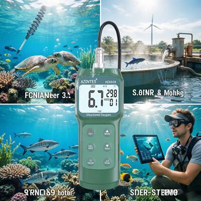 High Precision AE6609 Portable 3.5m Probe Dissolved Oxygen Meter with ATC for Aquaculture & Wastewater
