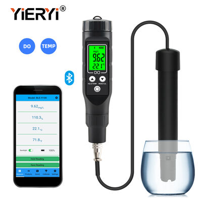 Smart Bluetooth Dissolved Oxygen Meter with High Precision 0.1mg/L and Detachable Probe for Hydroponics and Water Treatment