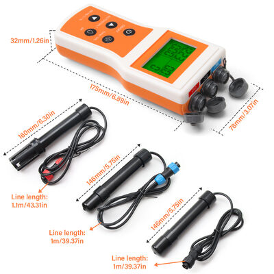 6-in-1 Testing Multiparameter Water Quality Meter with 0.1 pH Accuracy and LCD Display for Aquariums and Hydroponics