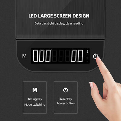 3kg/5kg Capacity 0.1g Precision Coffee Weighing Scale with LCD Display Digital Kitchen Scale