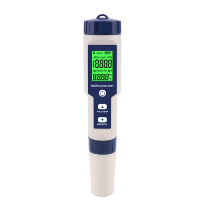 5 in 1 Digital Water Quality Tester with IP67 Waterproof Rating and Detachable High-sensitivity Electrode for Accurate pH EC TDS Salinity and Temperature Measurement