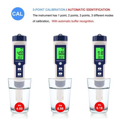 5 in 1 Digital Water Quality Tester with IP67 Waterproof Rating and Detachable High-sensitivity Electrode for Accurate pH EC TDS Salinity and Temperature Measurement