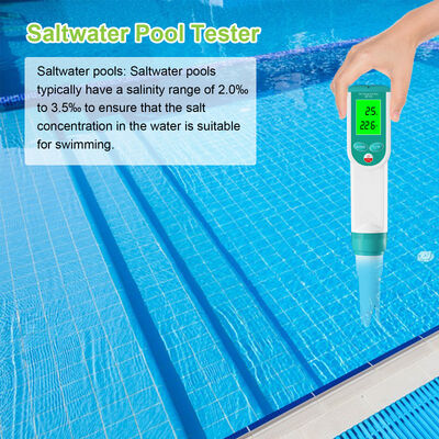 Waterproof Digital Salinity Tester and pH Meter with HD Large Screen Display for 0-100% Salinity Range