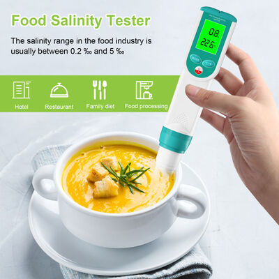 Waterproof Digital Salinity Tester and pH Meter with HD Large Screen Display for 0-100% Salinity Range
