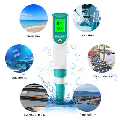 Waterproof Digital Salinity Tester and pH Meter with HD Large Screen Display for 0-100% Salinity Range