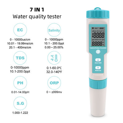 7-in-1 Multifunction Water Quality Meter with Detachable Probe Design and IP67 Waterproof Housing