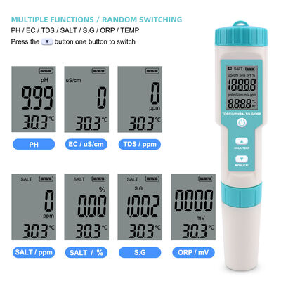 7-in-1 Multifunction Water Quality Meter with Detachable Probe Design and IP67 Waterproof Housing
