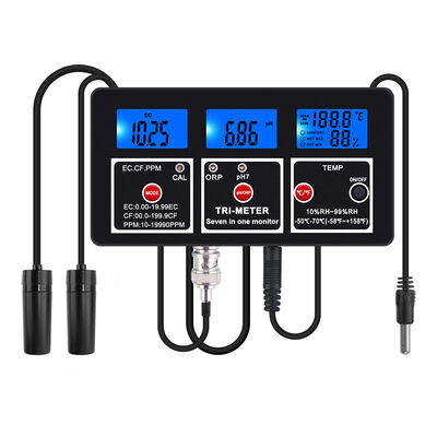 7-in-1 Multi-Parameter Water Quality Tester with LCD Display and Automatic Temperature Compensation for Aquarium and Pool