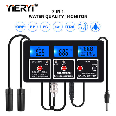 7-in-1 Multi-Parameter Water Quality Tester with LCD Display and Automatic Temperature Compensation for Aquarium and Pool