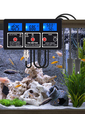 7-in-1 Multi-Parameter Water Quality Tester with LCD Display and Automatic Temperature Compensation for Aquarium and Pool