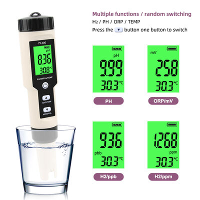 4 in 1 Digital Water Quality Meter with IP67 Waterproof Rating and LCD Display for H2, ORP, pH, and Temperature Measurement
