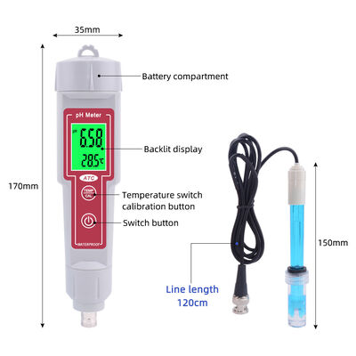 Professional Mini Pen-Type Water Quality Meter PH Meter with Waterproof IP65 Automatic Calibration and Replaceable Sensor Probe
