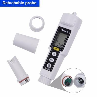 Waterproof Pocket Pen Type Digital Salinity Meter with High Accuracy for Salt Water Pool and Aquarium