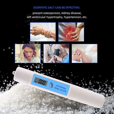 Waterproof Digital Salinity Meter with 0~199.9ppt Measurement Range and 0~50℃ Temperature Compensation