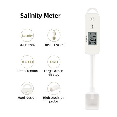 LCD Display Digital Salinity Meter with 0.1%~5% Measuring Range for Fish Farming and Drinking Water Testing