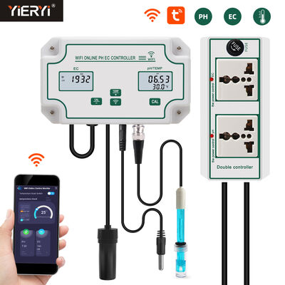 Tuya Wifi Online EC Monitoring Controller ph Meter With Data Logger Function Hydroponic Water Quality Monitoring Tester