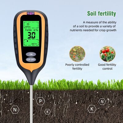 6-in-1 Soil PH Meter Garden Soil PH / Fertility / Moisture / Light / Air Humidity / Temp Multi Functional Soil Testing Tool