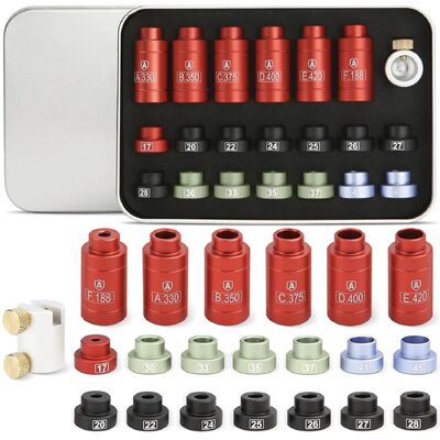 Red Aluminum Clearance Gauge Set Alloy Caliber Conversion Bushing Set B.350&.17 Caliber Adapters for Easy Identification