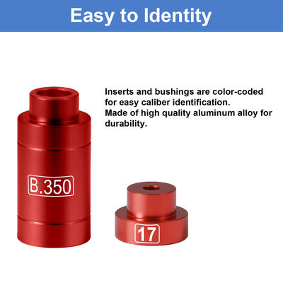 Red Aluminum Clearance Gauge Set Alloy Caliber Conversion Bushing Set B.350&.17 Caliber Adapters for Easy Identification