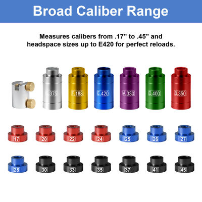 Precision Caliber Comparator Kit With14Bullet Inserts&6Bushing Universal Headspace Gauge Comparator For.17-.45 Caliber Reloading