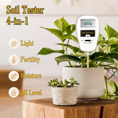 4-in-1 Soil Tester Soil Moisture Fertility Tester 90 Rotation Down Angle Design No Battery Requirements Soil Ph Meter
