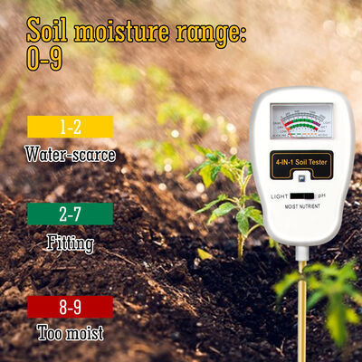 4-in-1 Soil Tester Soil Moisture Fertility Tester 90 Rotation Down Angle Design No Battery Requirements Soil Ph Meter