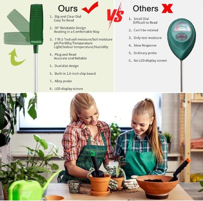 7 In 1 Digital Soil Analyzer With LCD Display For Accurate Garden Light Moisture PH Monitoring