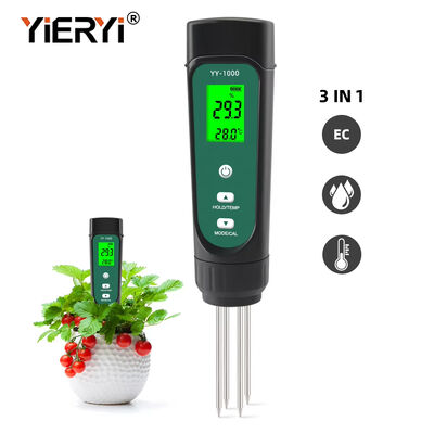 Potted Gardening Agricultural Measuring Tool Conductivity 3 In 1 Soil Ec Meter Temperature Soil Moisture Meter Tester