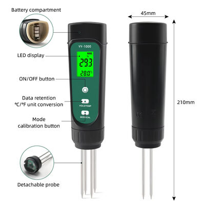 Potted Gardening Agricultural Measuring Tool Conductivity 3 In 1 Soil Ec Meter Temperature Soil Moisture Meter Tester