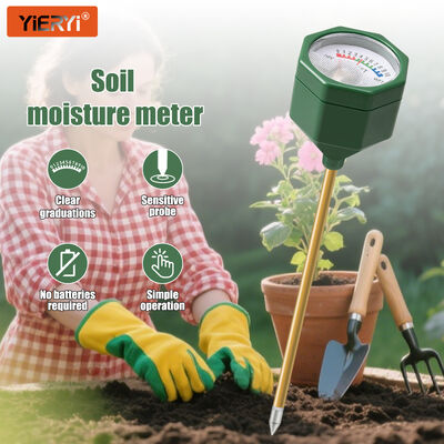 YIERYI Battery-Free Analog Soil Moisture Meter with Metal Probe Precision 0-10 Scale Hygrometer for Garden Potted Plants Farming