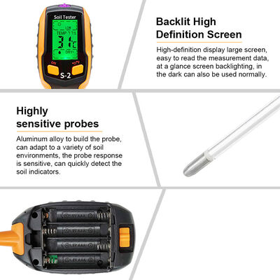 6-in-1 Digital Soil Tester Moisture/PH/Sunlight/Temperature Monitor With Backlight LCD For Plant Garden Farm