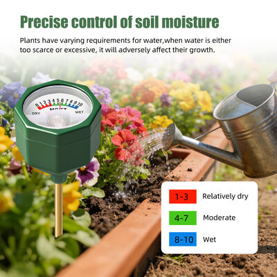 YIERYI Battery-Free Analog Soil Moisture Meter with Metal Probe Precision 0-10 Scale Hygrometer for Garden Potted Plants Farming