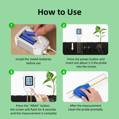 LCD Display Backlight 3 In 1 Garden Flowers Sensor Plants Acidity Humidity Detector PH Meter Soil Moisture Tester